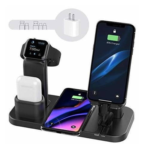 - Cargador Inalámbrico 5 En 1 Compatible Con iPhone XR/xs/xs