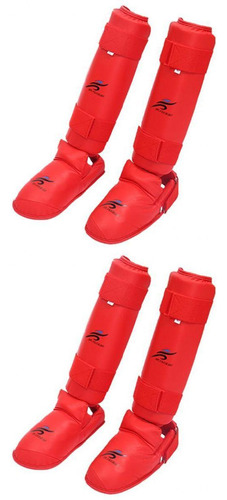 2 Pairs Of Mma Shin Guards Instep Protector