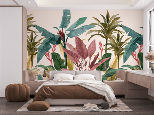 Imagen 1 de 4 de Vinilos Mural Tropical Deco Gigantografia