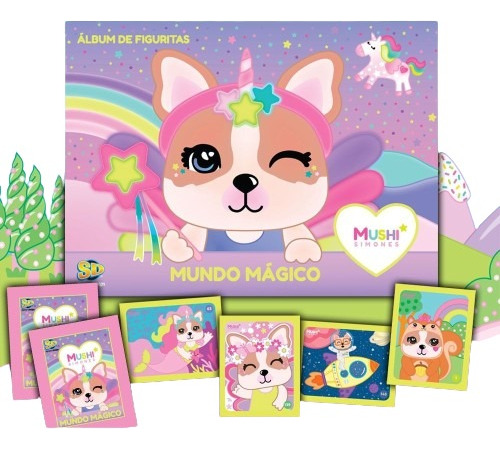 Álbum + Figuritas Mushi Simones Mundo Mágico X100 Sobres.rey