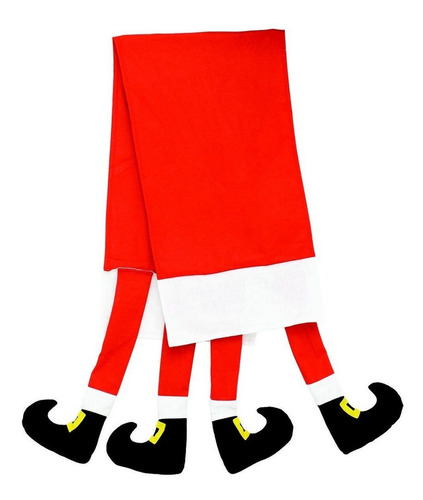 Caminho De Mesa Natal Papai Noel Perninhas Vermelho 187cm | Parcelamento  sem juros