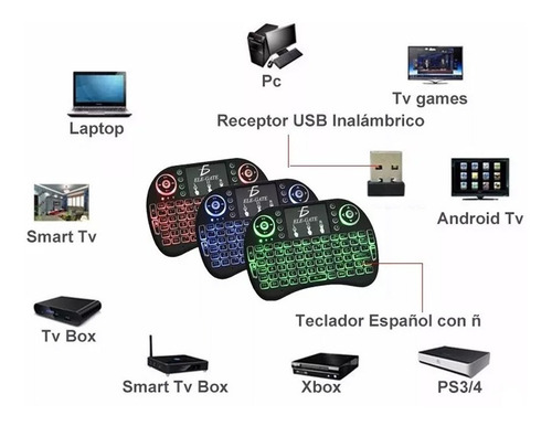 Imagen 3 de 6 de Mini Teclado Control Laptop Pc Android Tv Inalambrico /e