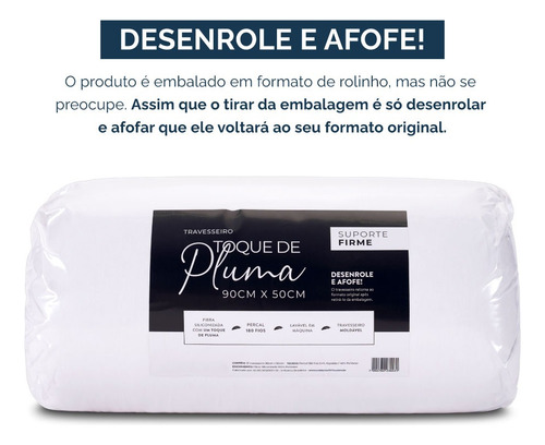 Kit Com 4 Travesseiros Suporte Firme 90 X 50 Toque De Pluma