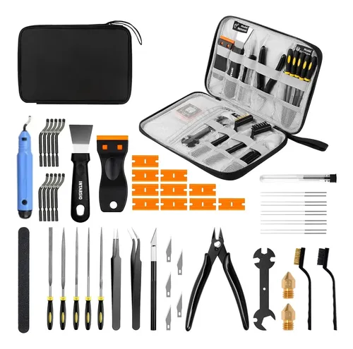 Kit 54 Peças Completo de Ferramentas Manuais para Impressão 3D, Alicate, Pinças, Estilete, Agulhas Inox para Limpeza de Bico