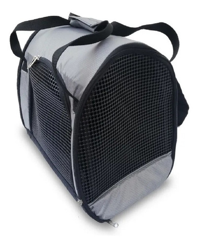 Maletin Morral Transportador Guacal Para Mascotas Color Gris