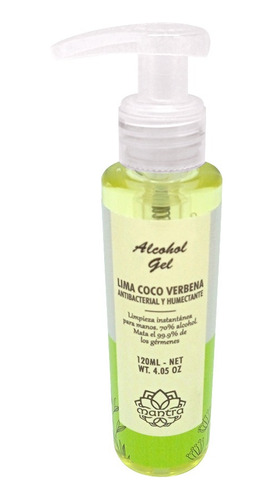 Mantra Alcohol Gel 120ml Lima Coco Verbena Para Manos