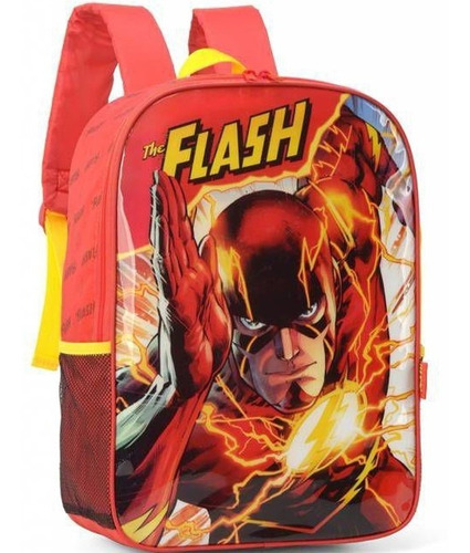 Mochila Escolar Infantil Masculina The Flash Dc Luxcel Cor Amarelo