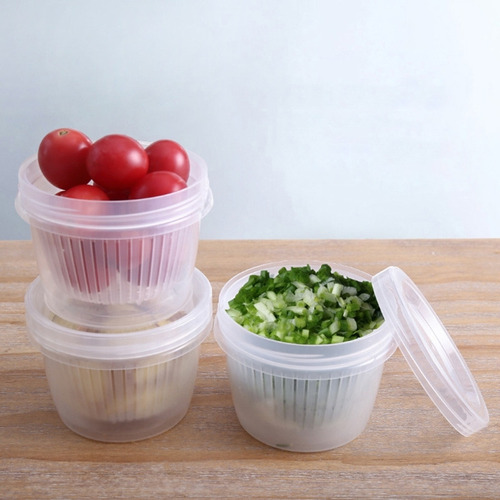 Mz Caja De Cocina Redonda Transparente For Guardar Cebollas