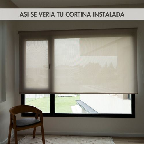 Cortina Roller Sun Screen 6% Translucida 110x180cm Standard Blanco/beige