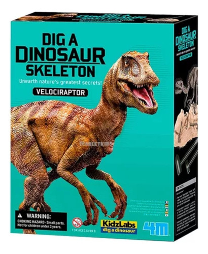 Kit Excavacion Esqueleto Dinosaurio Velociraptor Scarletkids