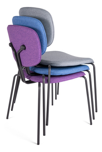 Set De 4 Sillas De Visita Violet Con Retardante De Flama