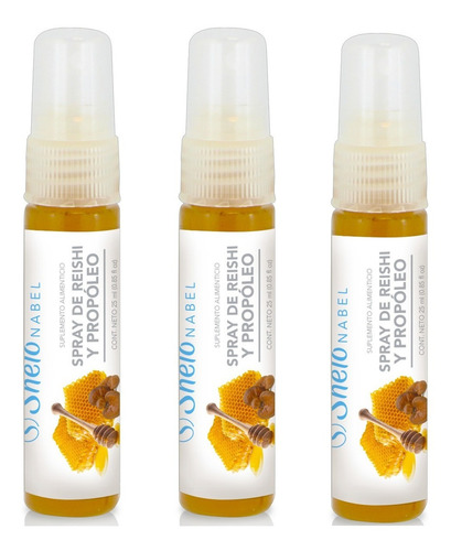Paquete Con 3 Spray De Reishi Y Propóleo Higiene Bucal 25ml