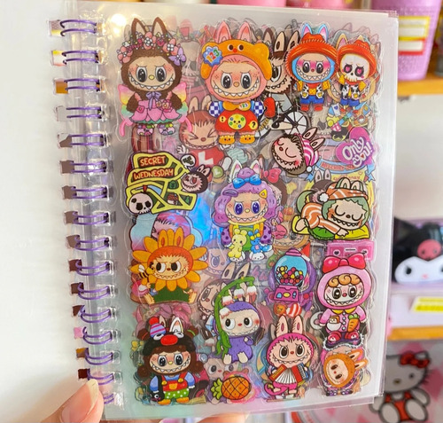 Libreta Labubu Con Stickers Libreta Sensorial Labubu