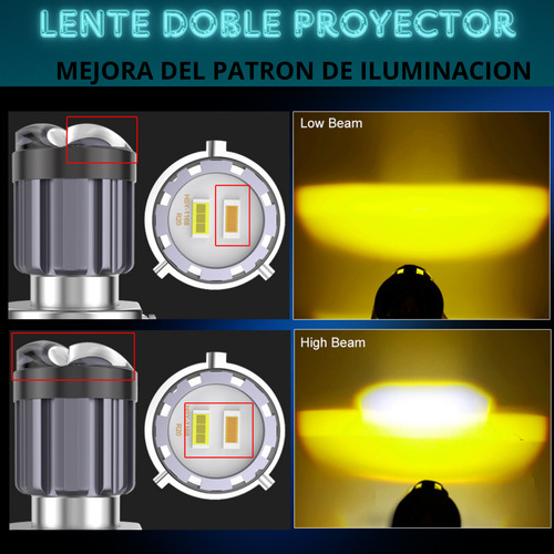 Par Foco Doblelupa Proyector Luz Bco Amarillo Italika Atv250 Ba20d Gris Blanco Y Amarillo