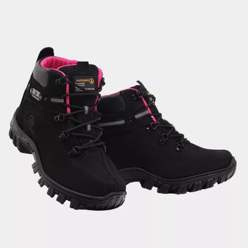 Bota Original Caterpillar Feminina Confortável Couro Legitimo palmilha a  Gel Rosa Impermeável.