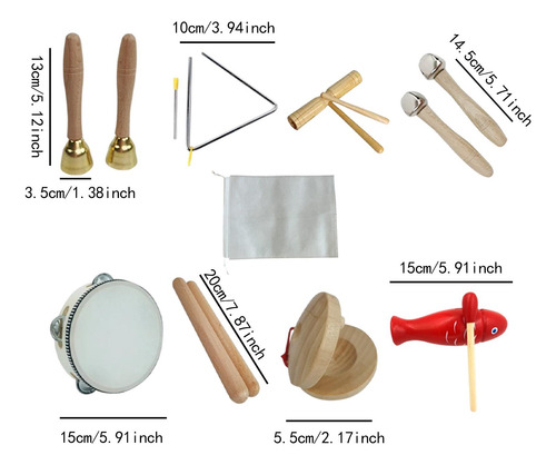 8pcs Instrumentos Musicales Para Niños Juego De Regalo De