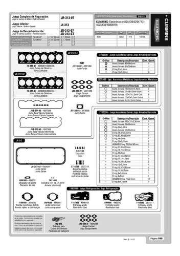 Juego Descarbonización Illinois Para Cummins 5.9 Isb/e 24v