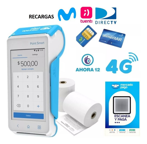 Mercado Pago Point Smart 4g Tactil Qr Posnet Lector Tarjetas