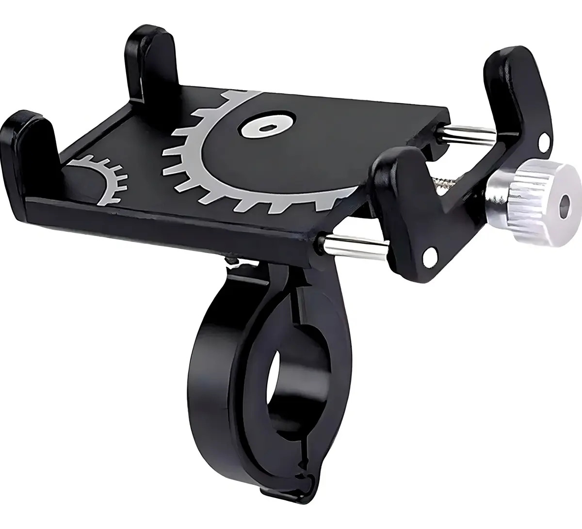 Suporte Celular Alumínio Guidão Bike Moto Universal Trava Manual Preta