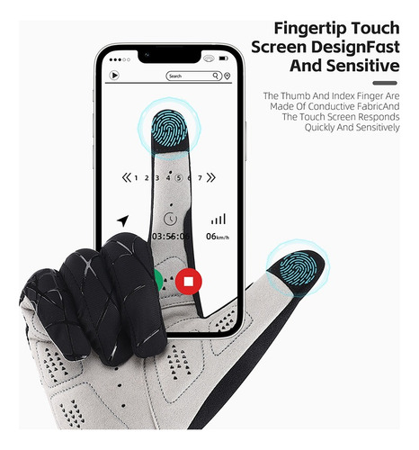 Guantes Ciclismo Pantalla Táctil Dedos Completos