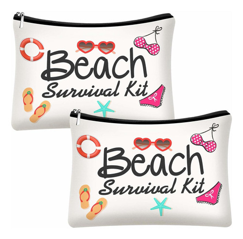 Kit De Supervivencia De Playa De 2 Piezas, Bolsa De Cosmtico