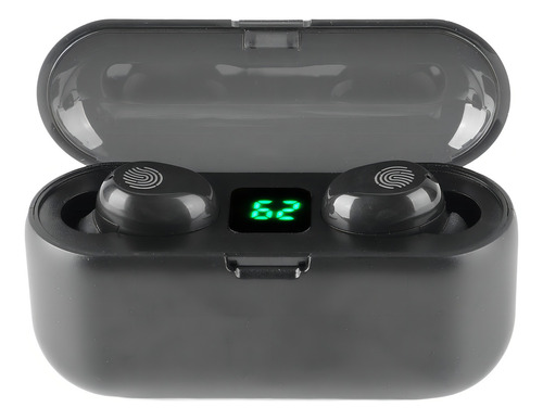 Audífonos Bluetooth Inalámbrica F9 Táctil Con Power Bank Color Negro