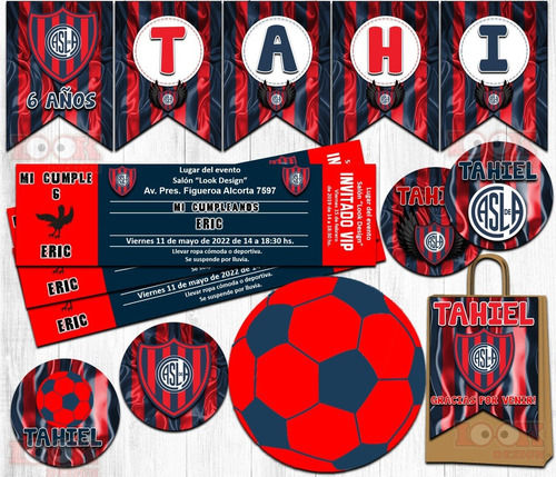 Kit Imprimible Candy Bar San Lorenzo Casla Fútbol Editable