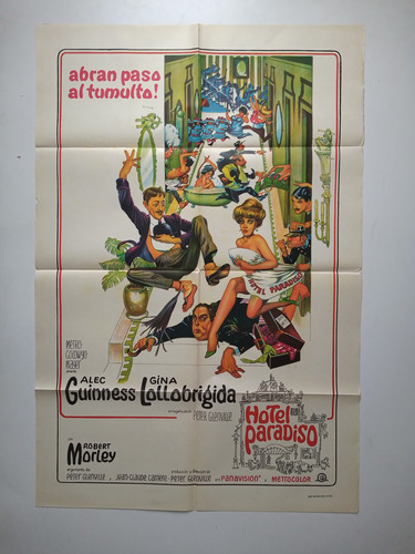 Afiche Cine Hotel Paradiso Alec Guiness Gina Lollobrigida