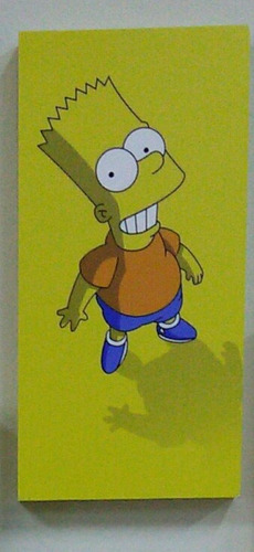 Mini Quadro De Madeira Bart Simpson Os Simpsons