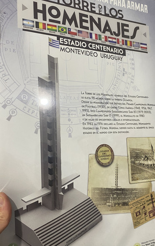 Maqueta Torre De Los Homenajes Estadio Centenario Cbdj