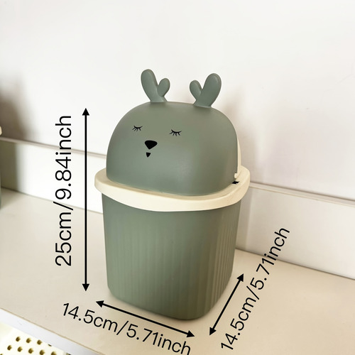 Bote De Basura Mini Rectang. Con Tapa Forma De Ciervo