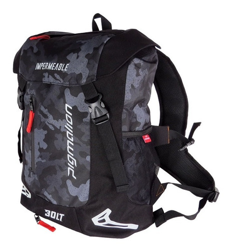 Imagen 3 de 4 de Morral Porta Casco Pigmalion Impermeable Camuflado Gris