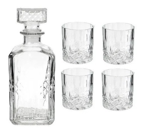 Juego Set Whisky 5 Piezas Jarra + Vasos 190094 Bazarnet. P