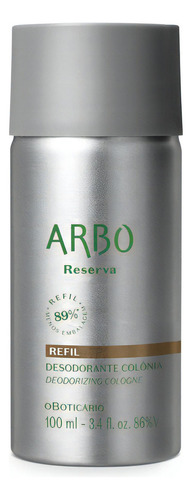 Refil Arbo Reserva Desodorante Colônia 100ml Fragrância Arbo