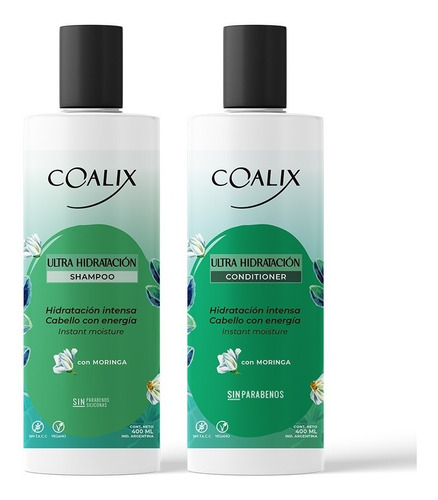Shampoo Y Acondicionador Ultra Hidratación Coalix 400 Ml