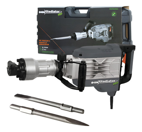 Martillo Demoledor Gladiator 45j 120v 1700w Cincelar Romper