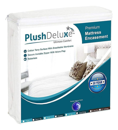 Plushdeluxe Premium Mattress Encasement - Funda Impermeable 