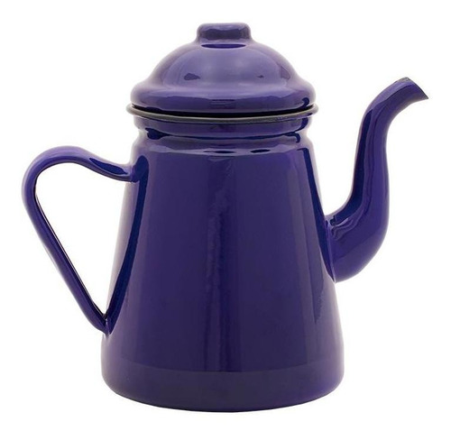 Bule Para Café Chá Retrô Ferro Esmaltado 1 Litro Mimo Style Cor Azul