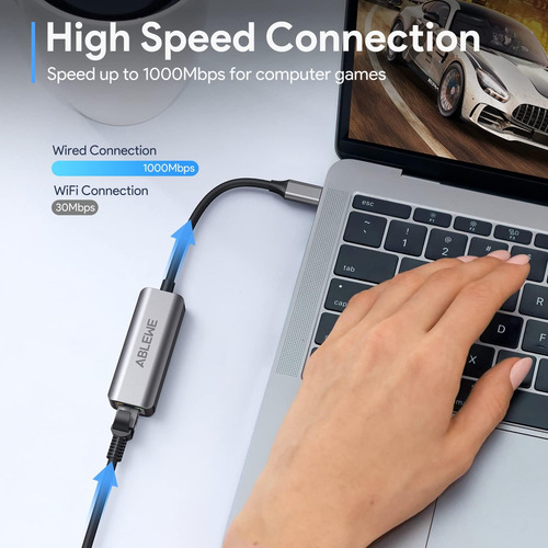 Adaptador Usb C A Ethernet, Ablewe Tipo C A Rj45 Gigabit ...