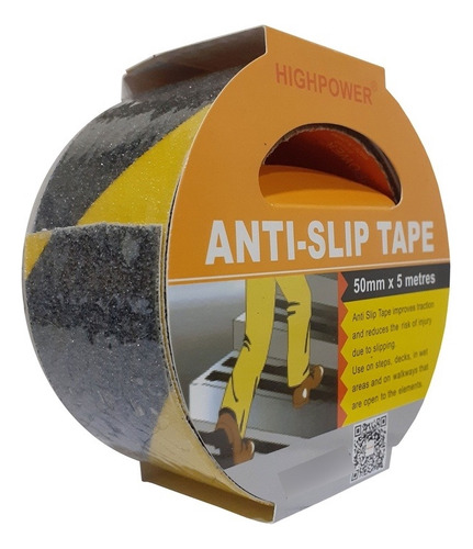 Cinta Antirresbalante 2 Pulgadas 5m Negro/amarillo Flexpower