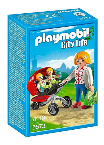 Playmobil 5573 City Life Mamá Con Carrito De Gemelos 