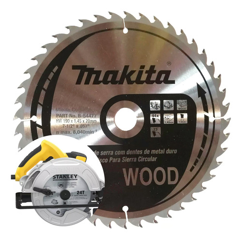 Disco P/ Sierra Circular Makita Para Madera Stanley 190mm