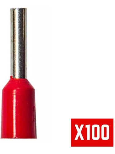 Terminales Puntera Hueca Tubular Tif 1mm Rojo 100 Unidades