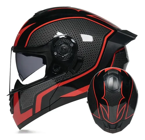 Casco De Moto Hombre Casco Integral Doble Lente Motocross