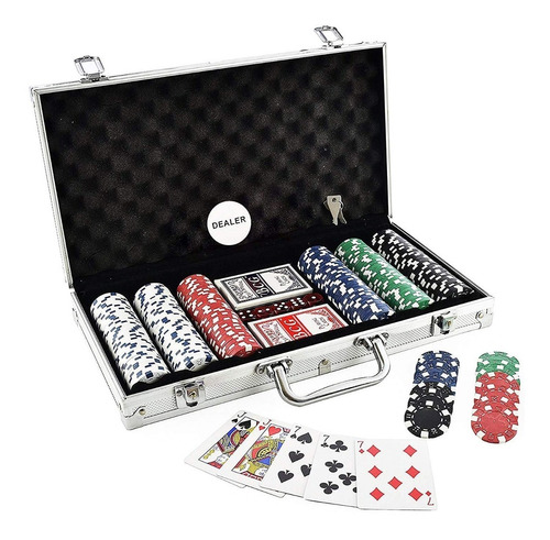 Set Poker Profesional Cartas Poker 300 Fichas Poker 11,5gr