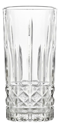 Set 6 Vasos Altos 380ml Elegantes Vidrio Bebidas Trago Largo