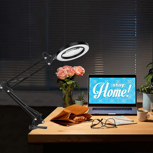 ** Lámpara Led De Escritorio Con Lupa De 8x Con Brazo
