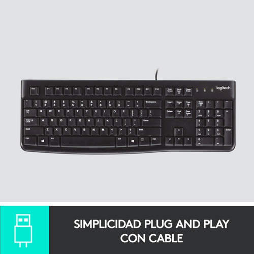 Imagen 8 de 9 de Teclado Logitech K120 QWERTY español España color negro