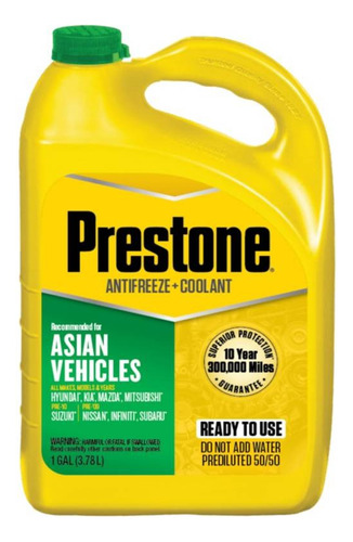 Refrigerante Prestone Vehículos Asiáticos 50/50 Verde