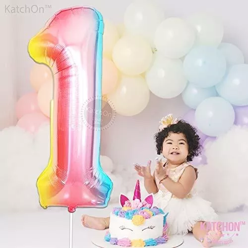 Globos con el número 5 arcoíris para decoraciones de cumpleaños de 5 años,  40 pulgadas, globos de neón grandes para fiesta de cumpleaños de 5 años